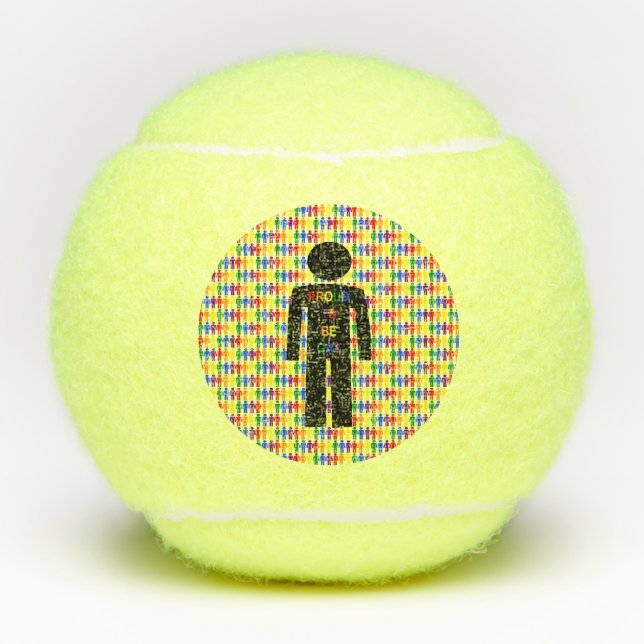 Pelotas De Tenis Hombre gay LGBTQ Silhouette y hombres arcoiris (Anverso)