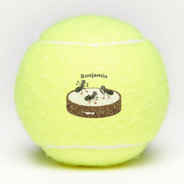 Pelotas De Tenis Hormigas felices patinando hielo en personalizado  (Anverso)