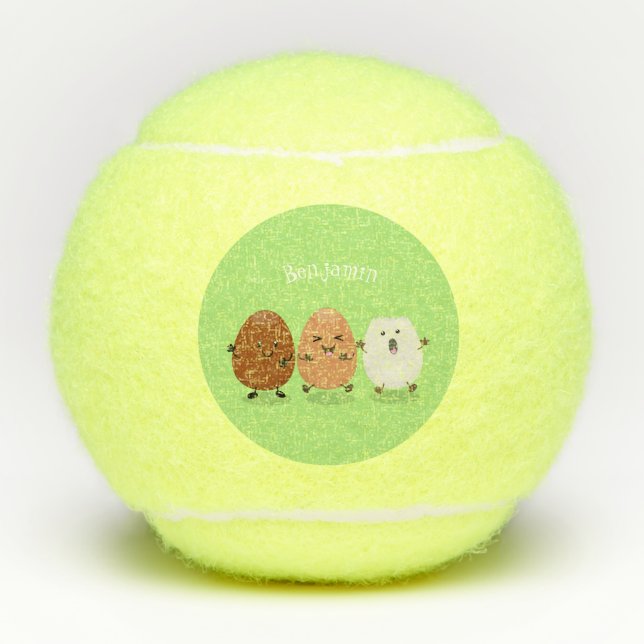 Pelotas De Tenis Huevos kawaii lindo ilustracion personalizado dive (Anverso)