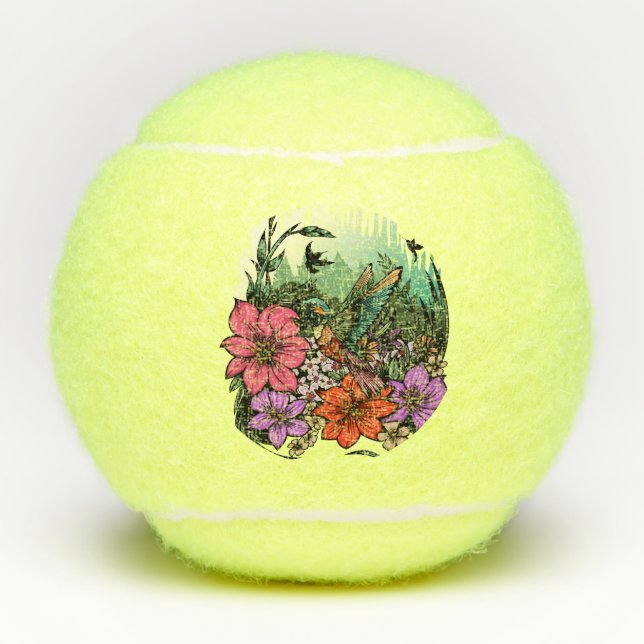 Pelotas De Tenis Hummingbird Garden (Anverso)