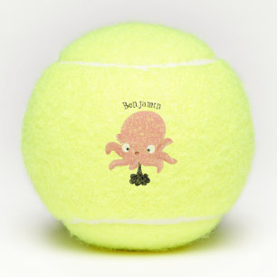 Pelotas De Tenis Humor de personalizado de pulpo de bebé de color r