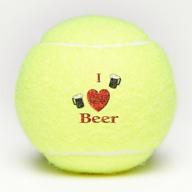 Pelotas De Tenis I Heart Beer Design (Anverso)