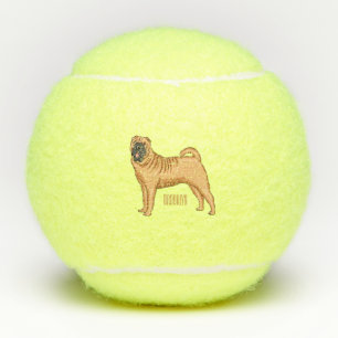 Pelotas De Tenis Ilustracion chino de personalizado de perro Shar-P