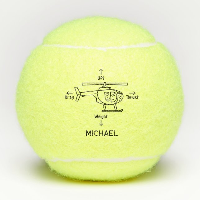 Pelotas De Tenis Ilustracion Cute Helicopter Personalizado (Anverso)