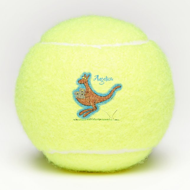 Pelotas De Tenis Ilustracion de canguro y personalizado de koalas (Anverso)
