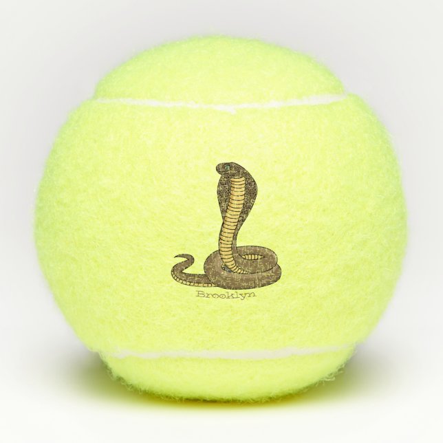 Pelotas De Tenis Ilustracion de cobra marrón (Anverso)