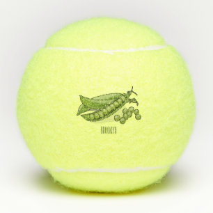 Pelotas De Tenis Ilustración de dibujos animados de guisante