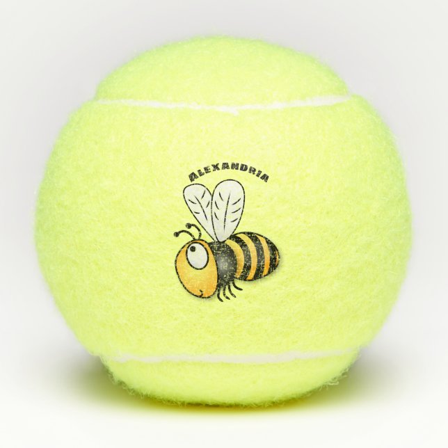 Pelotas De Tenis Ilustracion de personalizado de abejas alegres (Anverso)