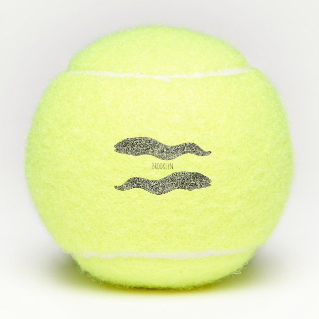 Pelotas De Tenis Ilustracion de personalizado de anguila negra con  (Anverso)