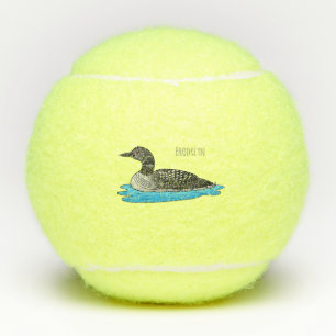 Pelotas De Tenis Ilustracion de personalizado de aves de Loon