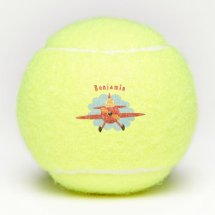 Pelotas De Tenis Ilustracion de personalizado de avión rojo que vue