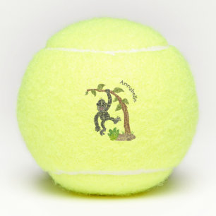 Pelotas De Tenis Ilustracion de personalizado de bebé gorila feliz