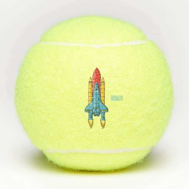 Pelotas De Tenis Ilustracion de personalizado de buques de cohetes (Anverso)