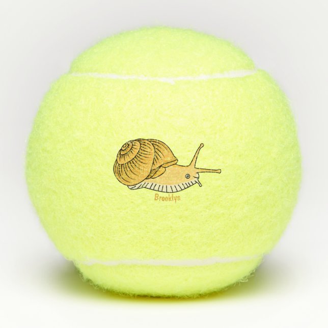 Pelotas De Tenis Ilustracion de personalizado de caracol amarillo (Anverso)