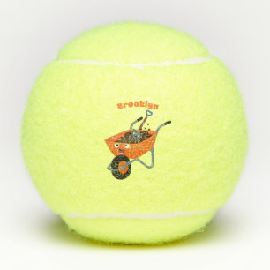 Pelotas De Tenis Ilustracion de personalizado de carretilla naranja