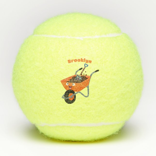 Pelotas De Tenis Ilustracion de personalizado de carretilla naranja (Anverso)
