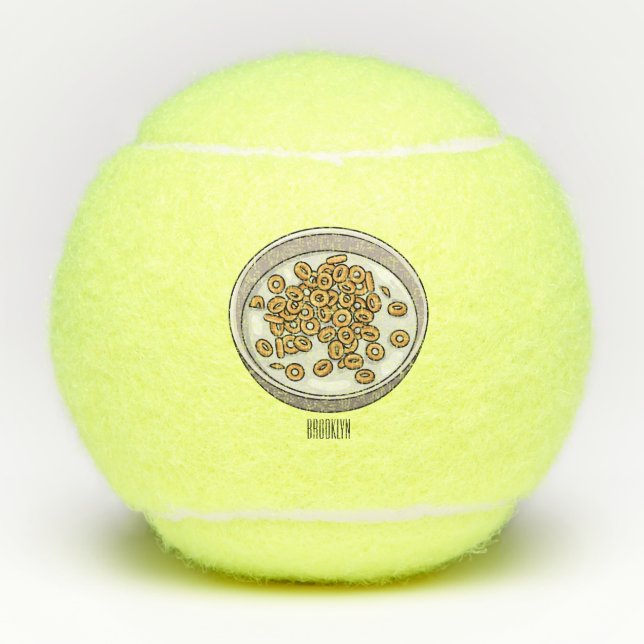Pelotas De Tenis Ilustracion de personalizado de cereales (Anverso)