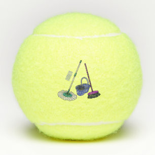 Pelotas De Tenis Ilustracion de personalizado de escobas y mopas