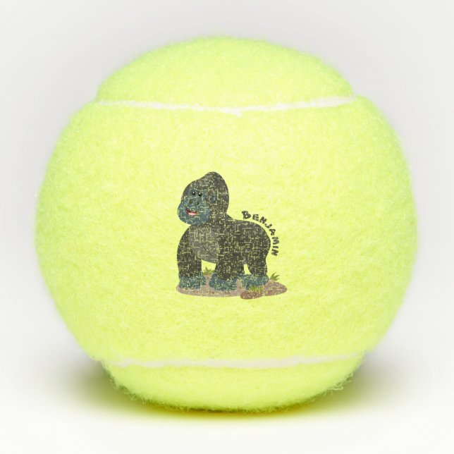 Pelotas De Tenis Ilustracion de personalizado de gorila grande y fe (Anverso)