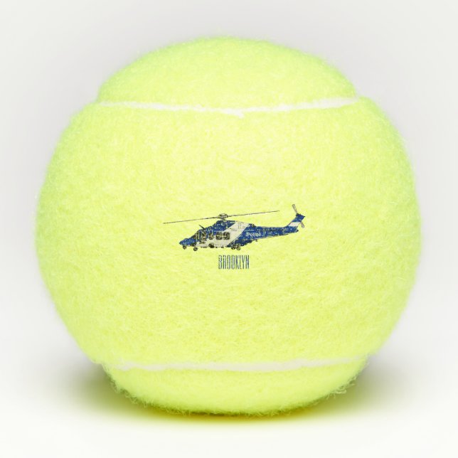 Pelotas De Tenis Ilustracion de personalizado de helicópteros de la (Anverso)