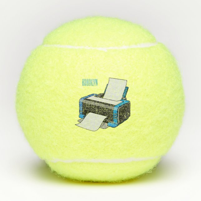 Pelotas De Tenis Ilustracion de personalizado de impresora (Anverso)