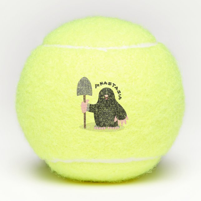 Pelotas De Tenis Ilustracion de personalizado de lunar feliz (Anverso)