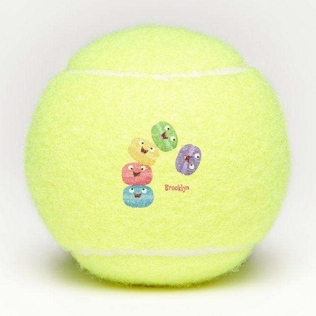 Pelotas De Tenis Ilustracion de personalizado de macarons graciosos (Anverso)