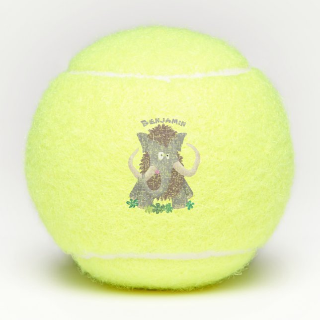 Pelotas De Tenis Ilustracion de personalizado de mamut bobo gracios (Anverso)