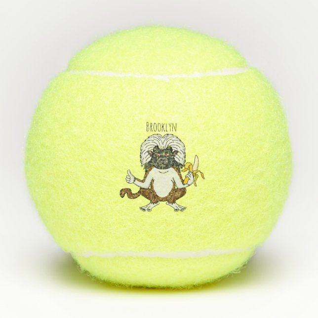 Pelotas De Tenis Ilustracion de personalizado de mono Tamarin Top d (Anverso)