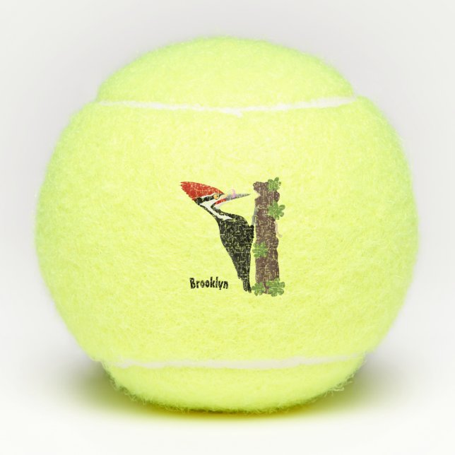 Pelotas De Tenis Ilustracion de personalizado de pájaros carpintero (Anverso)