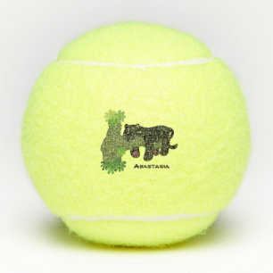 Pelotas De Tenis Ilustracion de personalizado de pantera negra de j