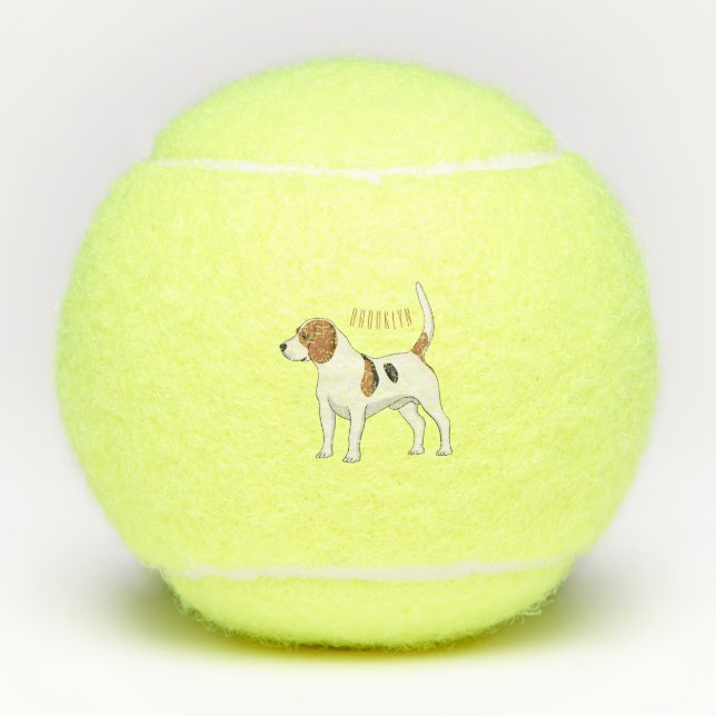 Pelotas De Tenis Ilustracion de personalizado de perro Beagle (Anverso)