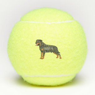 Pelotas De Tenis Ilustracion de personalizado de perro de Rottweile