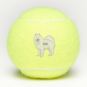 Pelotas De Tenis Ilustracion de personalizado de perro de Samoyed