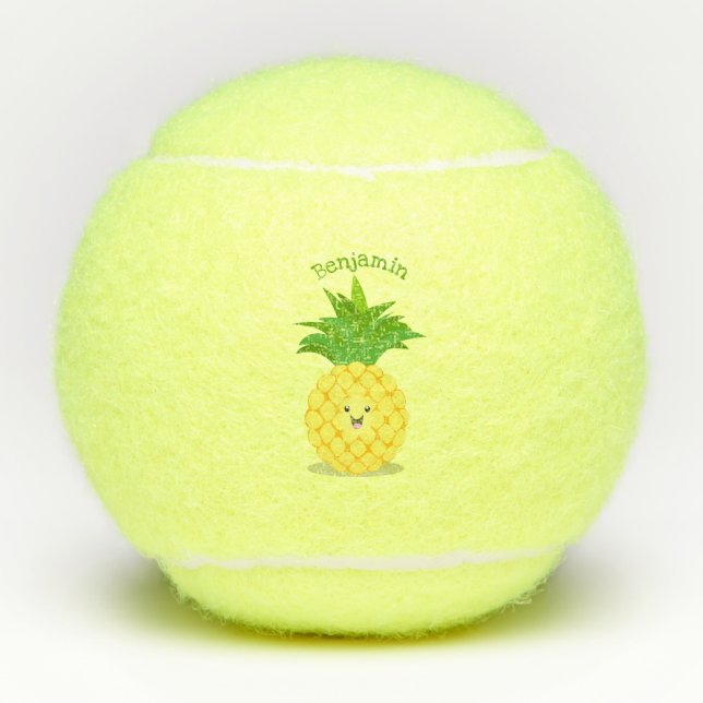 Pelotas De Tenis Ilustracion de personalizado de piña cuta (Anverso)
