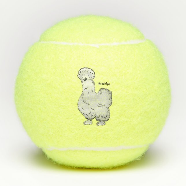 Pelotas De Tenis Ilustracion de personalizado de pollo de Silkie (Anverso)