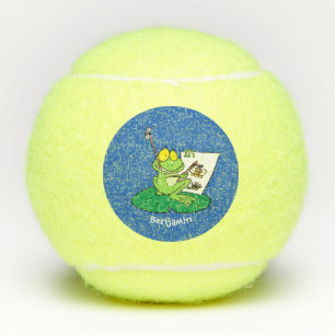Pelotas De Tenis Ilustracion de personalizado de rana verde lindo