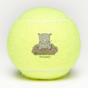 Pelotas De Tenis Ilustracion de personalizado de rinocerontes