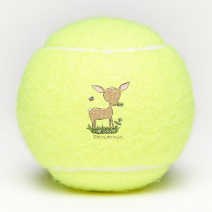 Pelotas De Tenis Ilustracion de personalizado de venado lindo y fel
