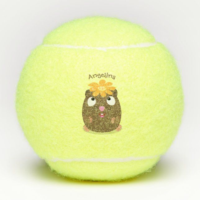 Pelotas De Tenis Ilustracion de personalizado feliz de conejillo de (Anverso)