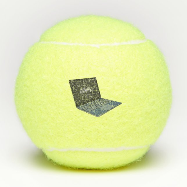 Pelotas De Tenis Ilustracion de personalizado para portátiles (Anverso)