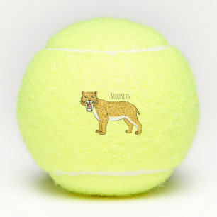 Pelotas De Tenis Ilustracion de tigre con dientes de saber