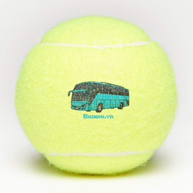 Pelotas De Tenis Ilustracion moderno de personalizado de autobús de (Anverso)