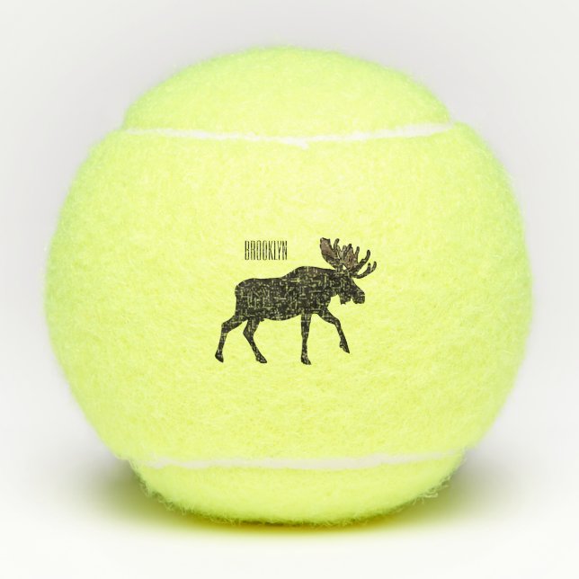 Pelotas De Tenis Ilustracion Moose personalizado (Anverso)