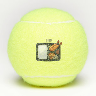 Pelotas De Tenis Ilustracion personalizado Bento