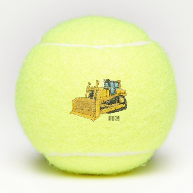 Pelotas De Tenis Ilustracion personalizado Bulldozer (Anverso)