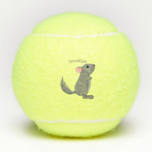 Pelotas De Tenis Ilustracion personalizado chinchilla gris suave