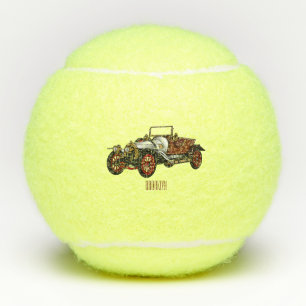 Pelotas De Tenis Ilustracion personalizado clásico de 1920