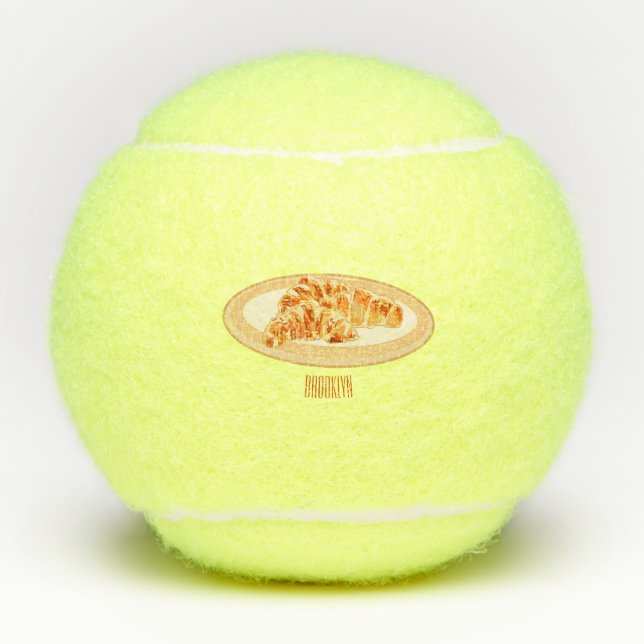 Pelotas De Tenis Ilustracion personalizado croissant (Anverso)