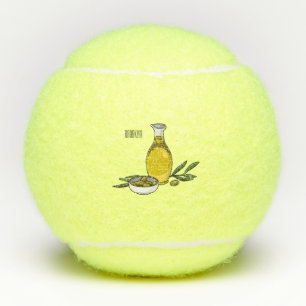 Pelotas De Tenis Ilustracion personalizado de aceite de oliva